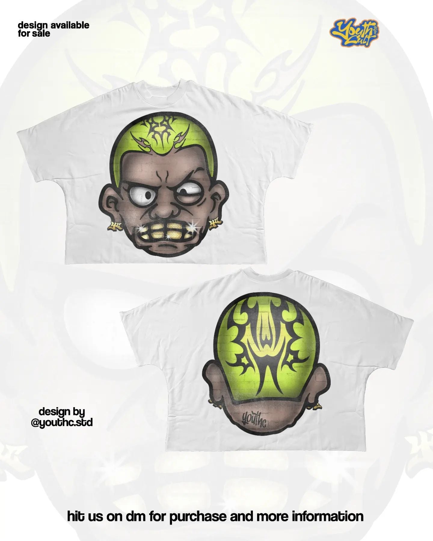 Y2K Hip-Hop-Cartoon-Charakter-Grafik Unisex Oversized Streetwear Baumwoll-T-Shirt