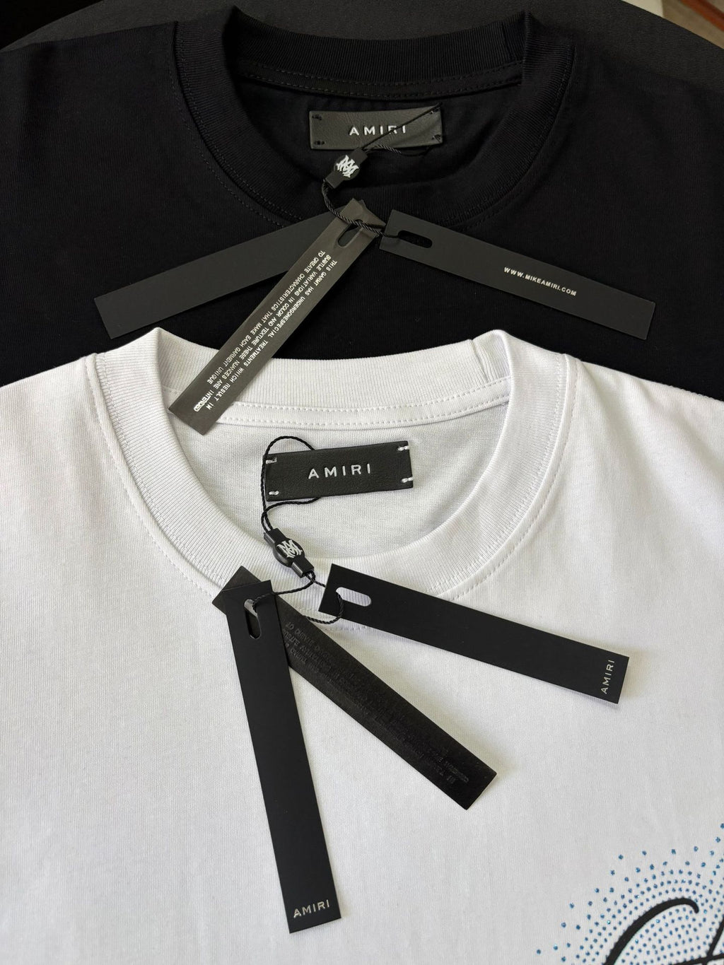 Amiri Classic Rhinestone Letter Print Crew Neck T Shirt Unisex