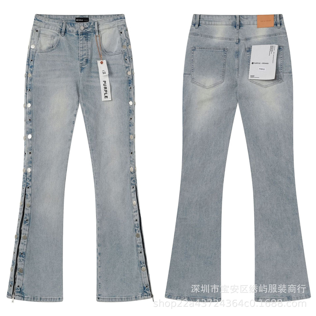 Purple Brand Distressed Flare Denim Jeans Unisex