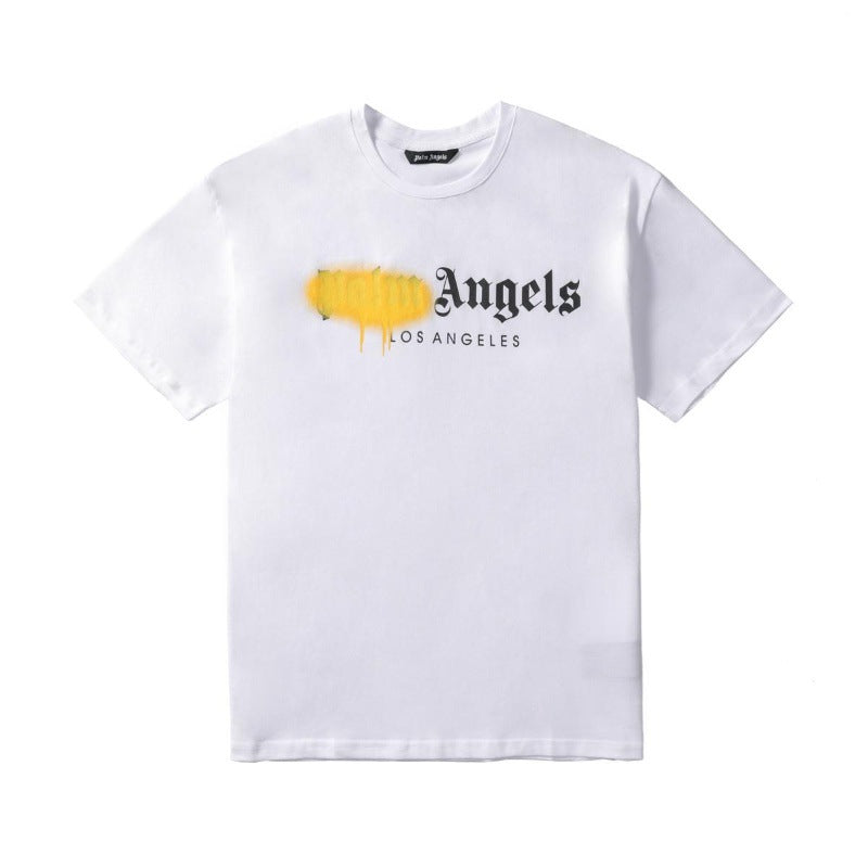 Palm Angels Heart Letter Graphic Short Sleeve Tee Streetwear Unisex