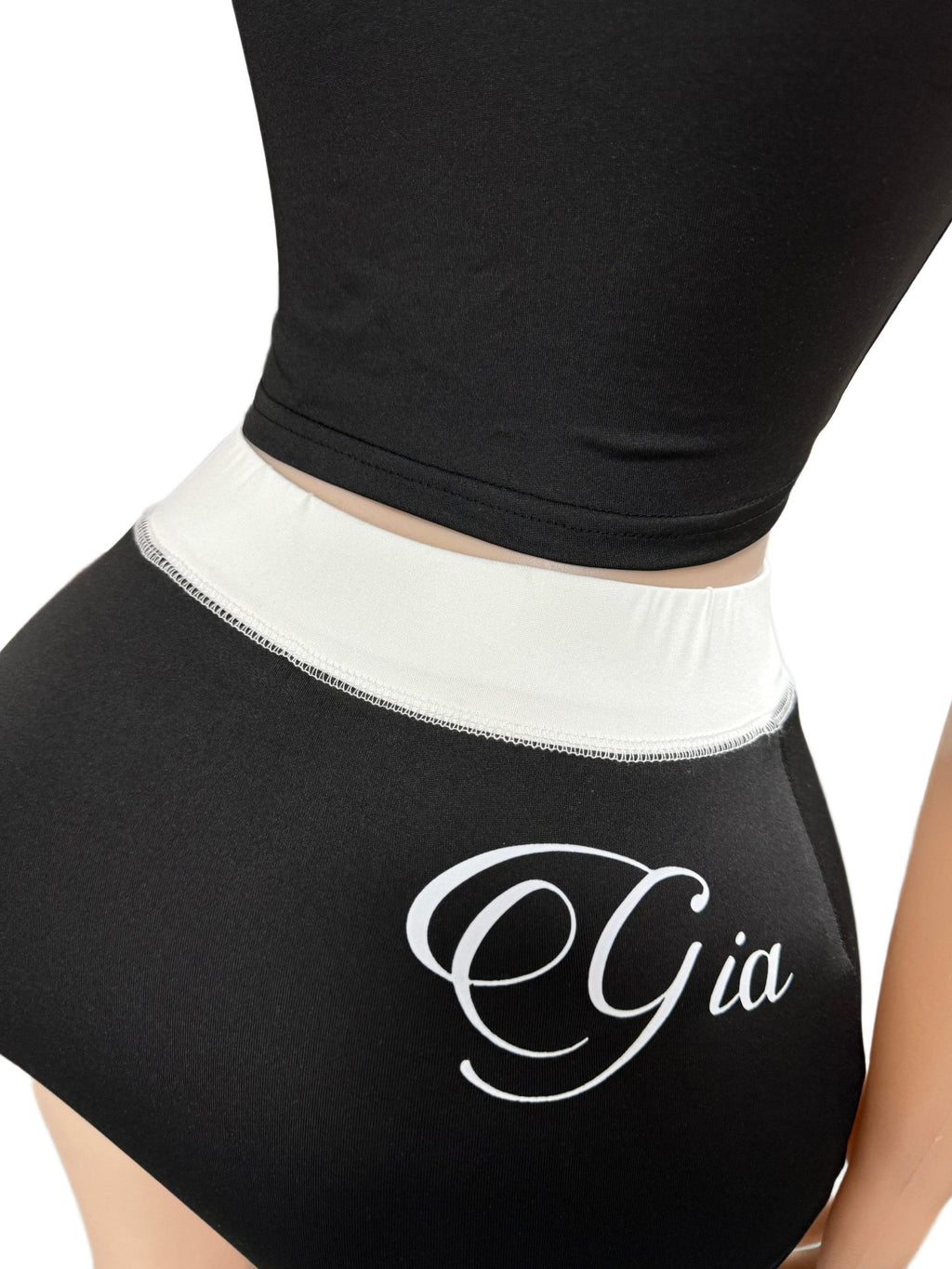 I.AM.GIA Letter Print Halter Top Skort 2 Piece Set Women