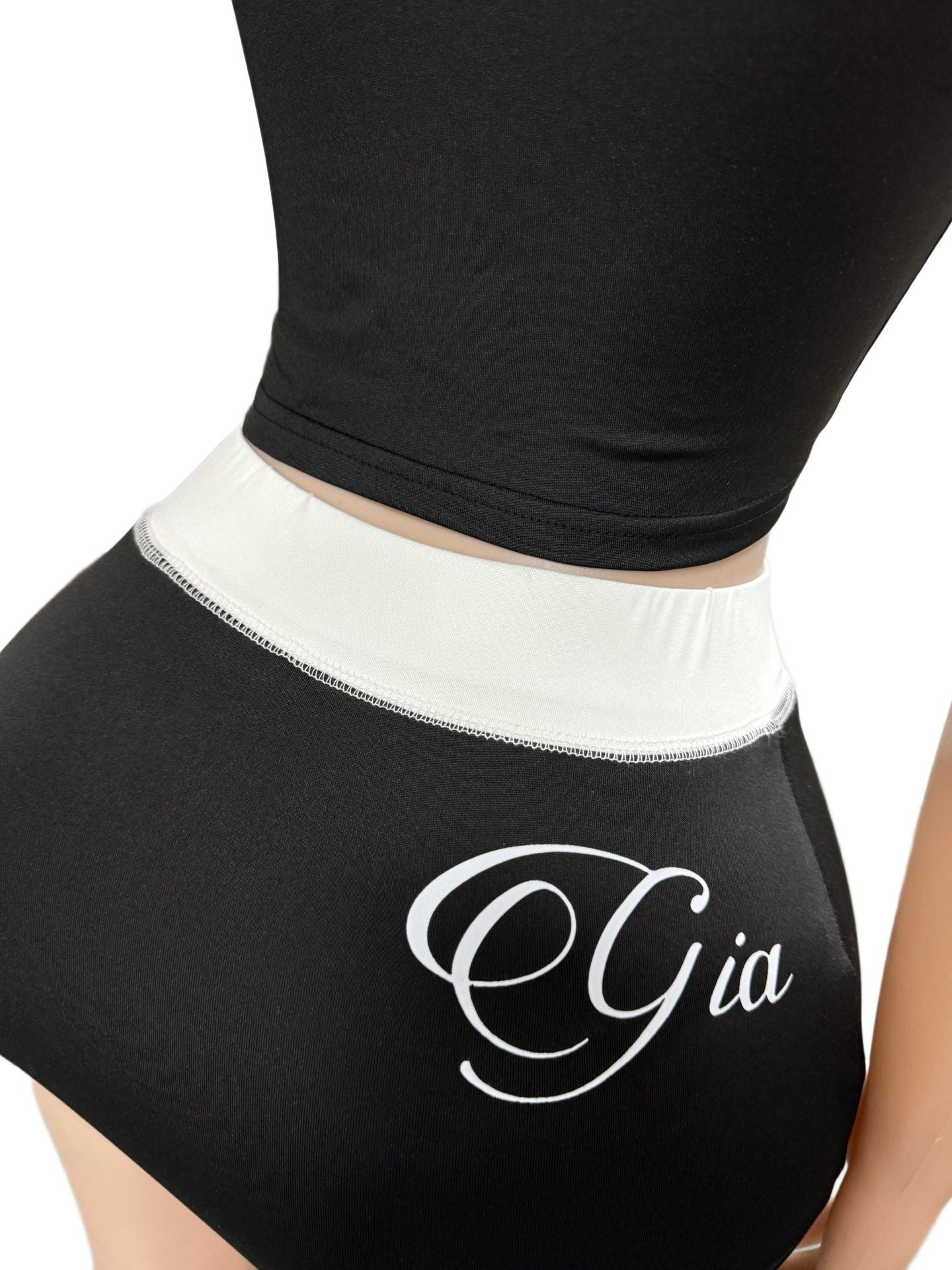 I.AM.GIA Letter Print Halter Top Skort 2 Piece Set Women