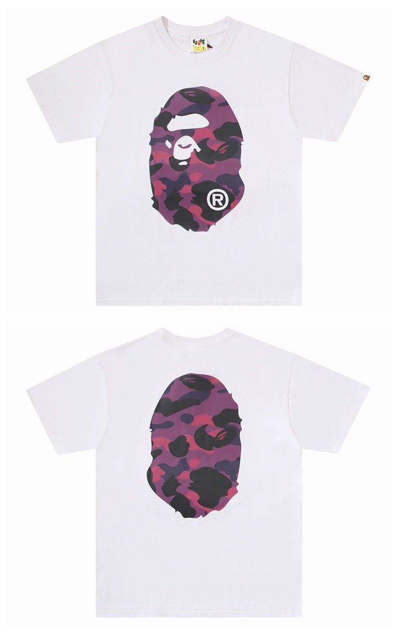 BAPE Ape Head Graphic Tee Loose Unisex Streetwear T-Shirt