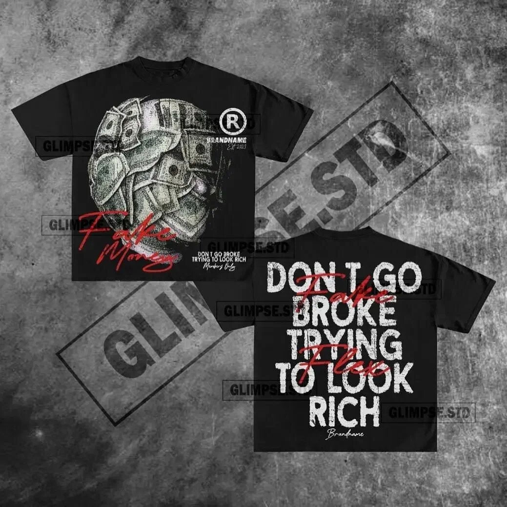 Y2K Punk Gothic Streetwear Grafik Unisex Oversized Baumwoll T-Shirt