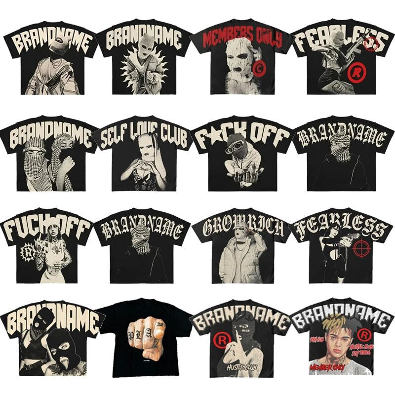 Y2K Punk Vintage NBA & Ski Mask Streetwear Unisex Cotton Tee