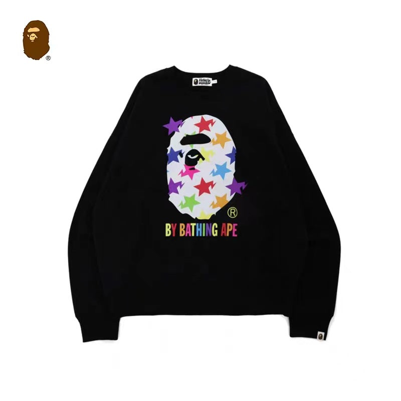 Bape Camo Ape Head Graphic Oversized Crewneck Streetwear Unisex