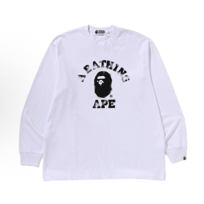 Bape Baby Milo Camo Ape Head Graphic Oversized Long Sleeve Tee Street