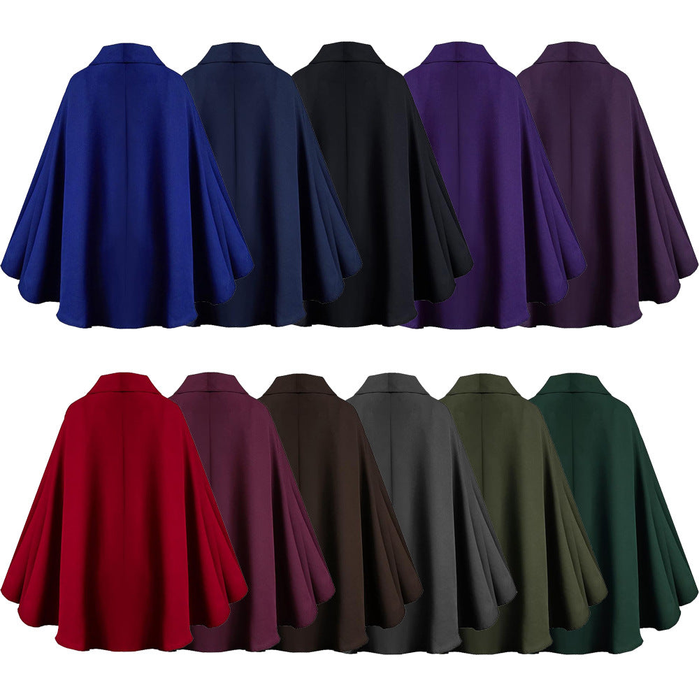 Halloween Medieval Short Cape Stand Collar Multi‑Color Cosplay Cloak