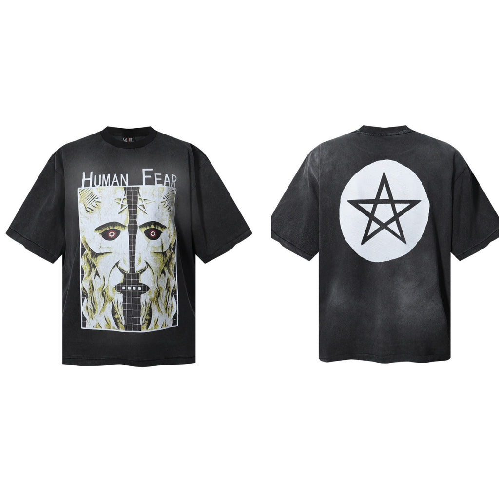 Saint Michael Vintage Washed Graphic Print Loose Streetwear T-Shirt