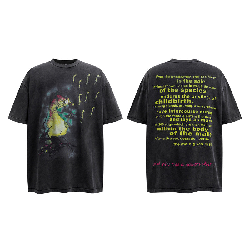 Saint Michael Vintage Washed Distressed Hole Loose Streetwear T-Shirt