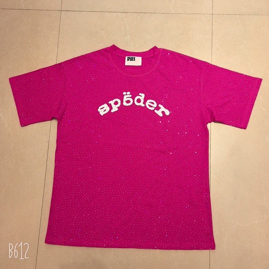 Sp5der Full Rhinestone T-Shirt & Shorts Matching Set