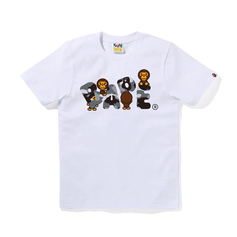 Bape Ape Head Graphic Short Sleeve Tee Streetwear Unisex