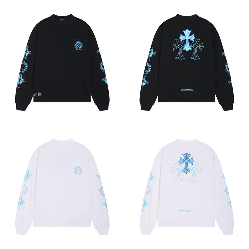 Chrome Hearts Cross Horseshoe Sanskrit Print Long Sleeve Tee Unisex