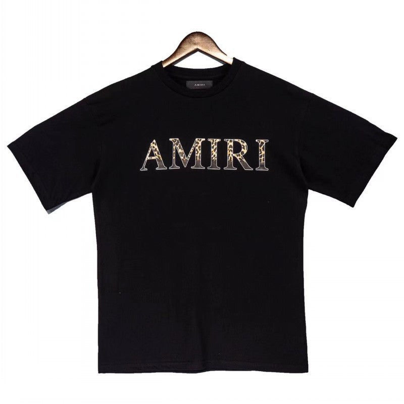 Amiri Multi‑Pattern Letter Graphic Oversized Tee Streetwear Unisex