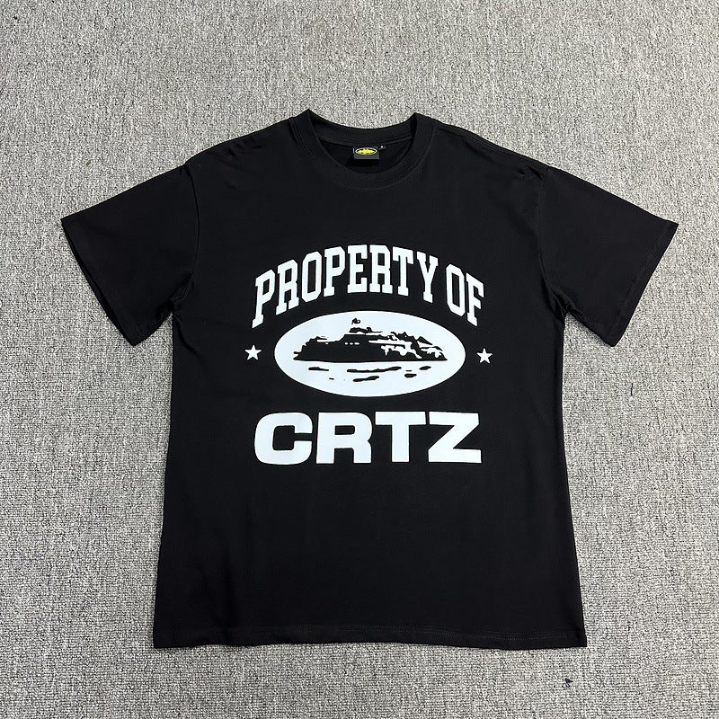 Corteiz Alcatraz Logo Letter Crew Neck Short Sleeve T‑Shirt Unisex