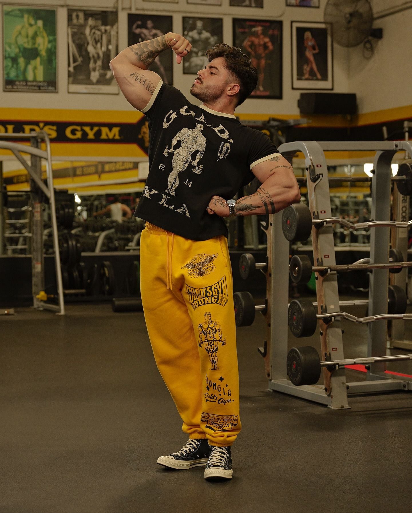 YOUNGLA 4009 Golds Gym Ringer Tees