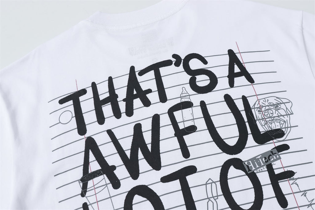 That's A Awful Lot Of Cough Syrup Note Print Loose Short Sleeve Tee