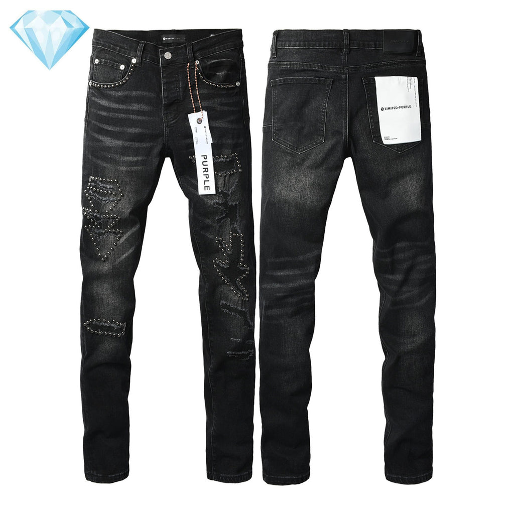 Purple Brand Rhinestone-Embellished Flared Jeans