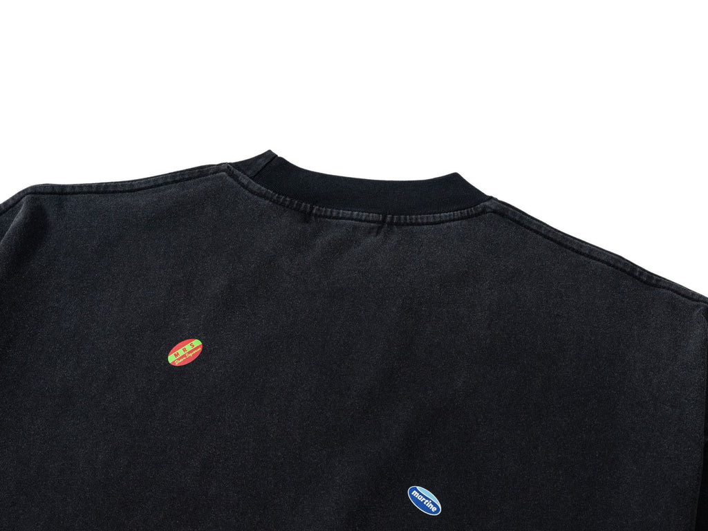 Martine Rose Washed Vintage Letter Print Crew Neck Short Sleeve T Shirt