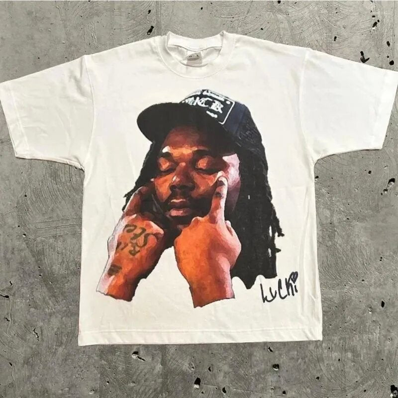 Vintage Hip Hop Rap Print Unisex Oversized Streetwear Cotton T-Shirt