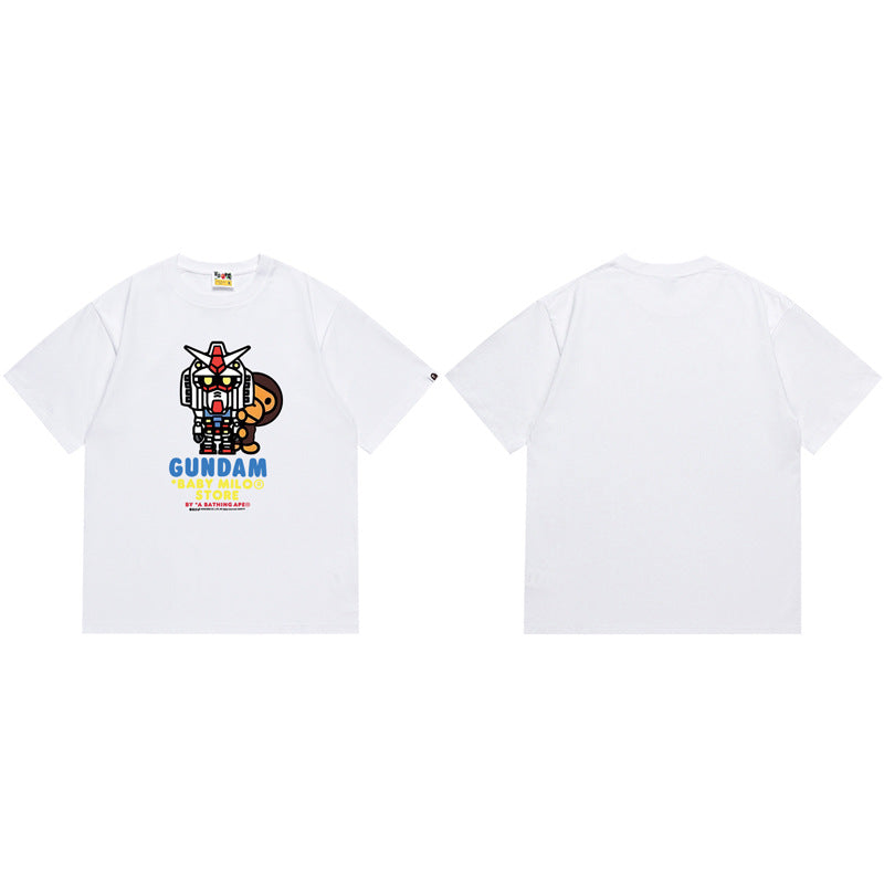 BAPE Ape Head Shark Print Loose Casual Unisex T-Shirt