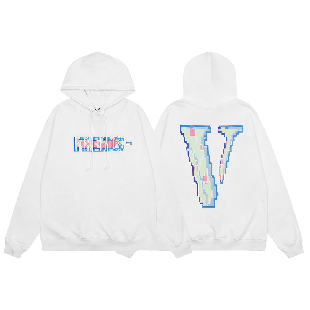 Vlone Friends Big V Logo American Style Unisex Hoodie
