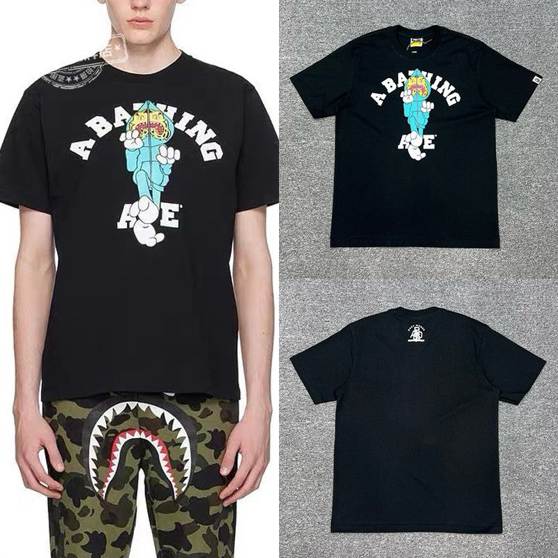 Bape Shark Camo Zip Graphic Oversized Tee Streetwear Unisex