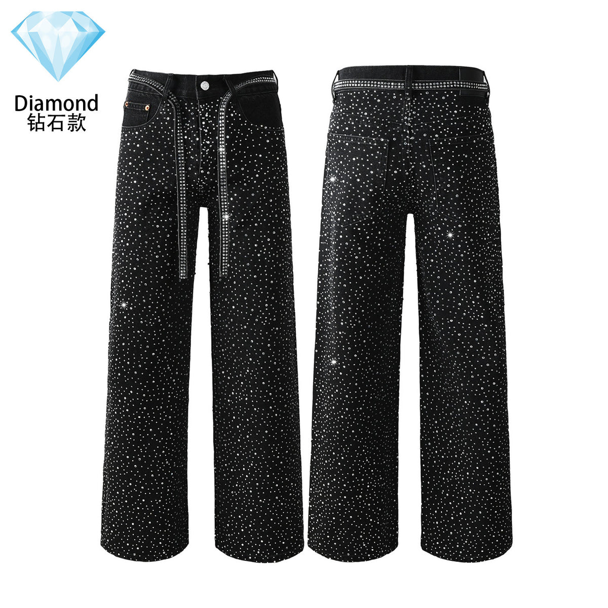 Purple Brand Rhinestone-Embellished Flared Jeans