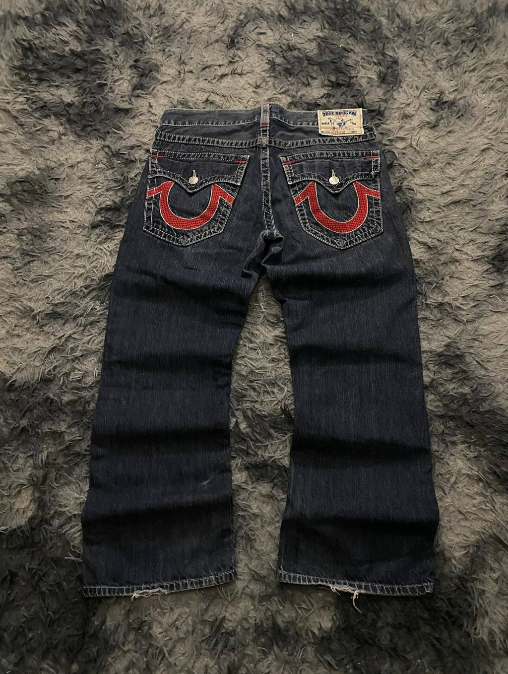 Vintage Horseshoe Embroidery Flare Denim Jeans