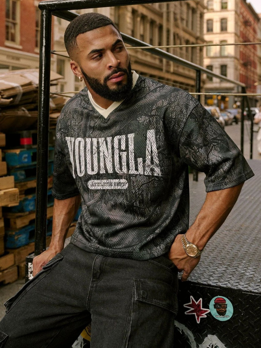 YOUNGLA 4187 Varsity Football Cropped Jersey