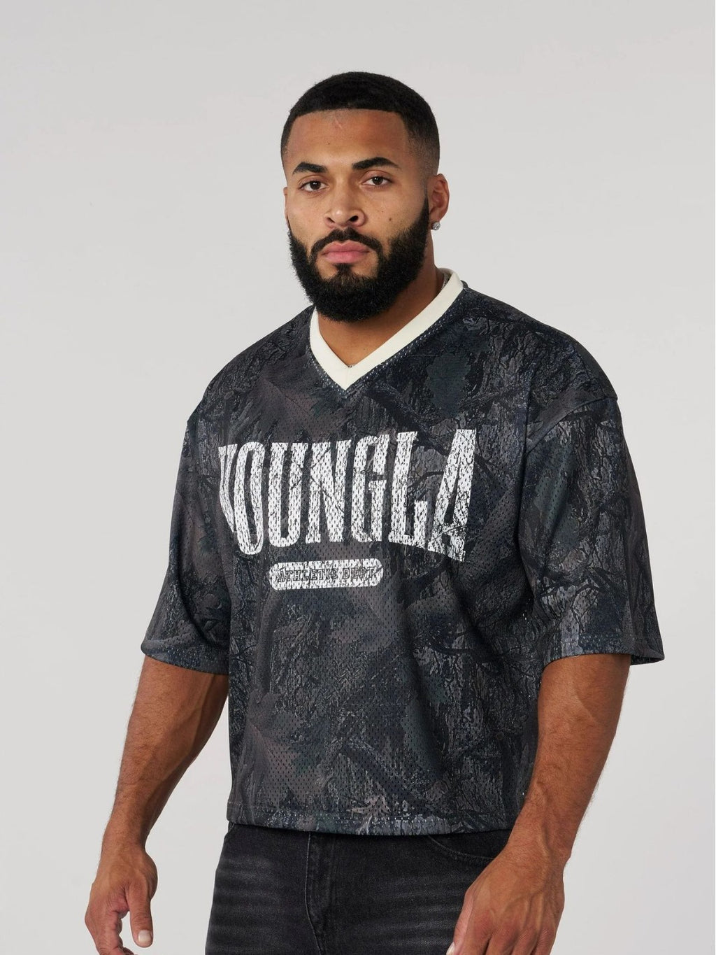 YOUNGLA 4187 Varsity Football Cropped Jersey