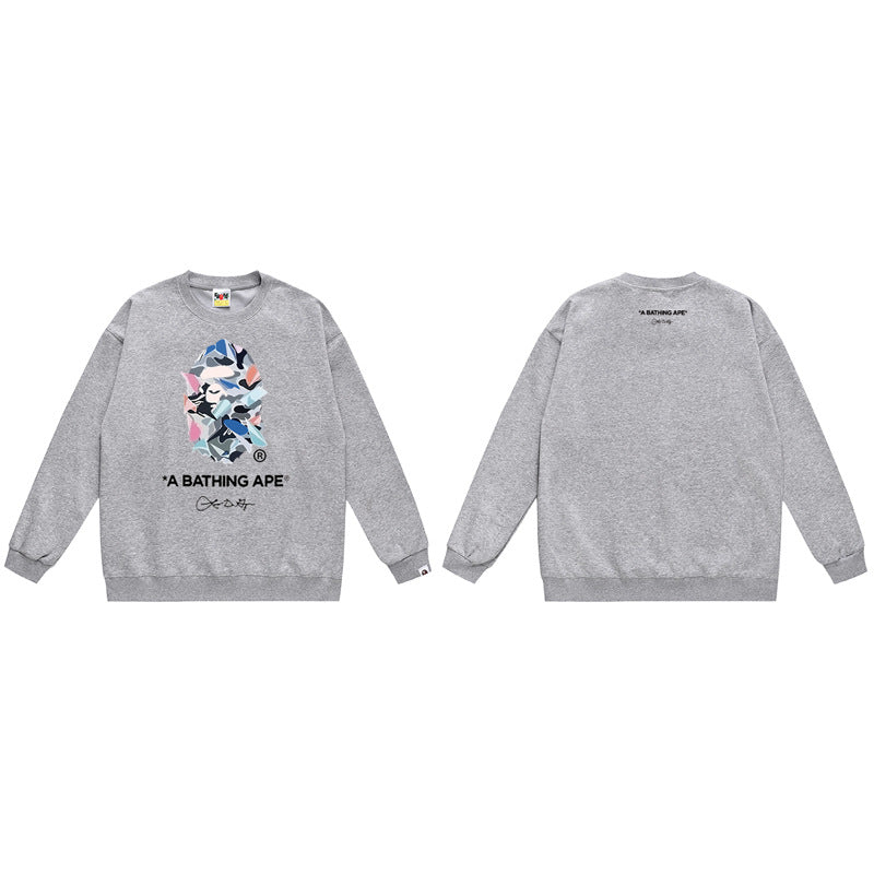 BAPE Ape Head Crewneck Sweatshirt Multi Print Streetwear Pullover