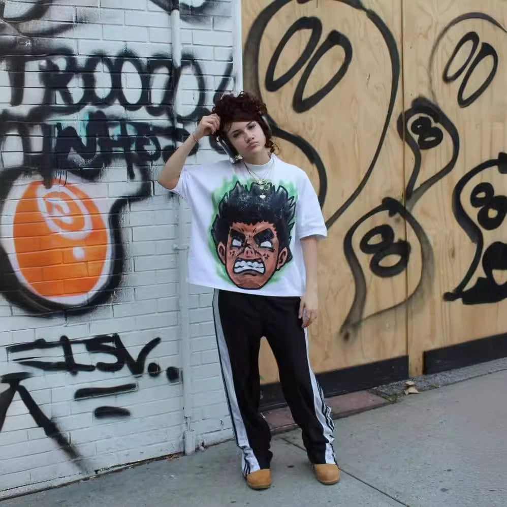 Y2K Anime Cartoon Graphic Unisex Oversized Streetwear Cotton Tee
