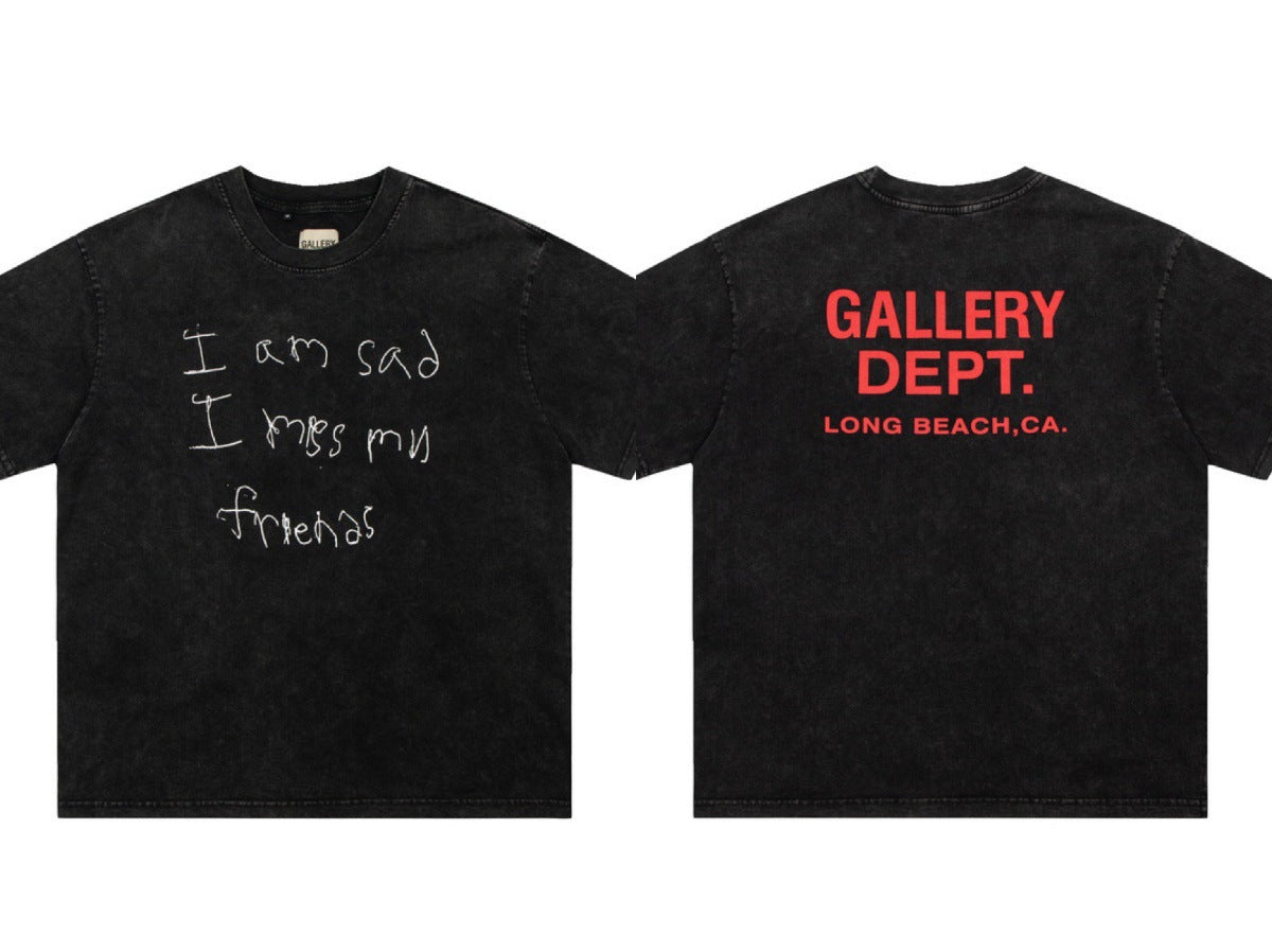 Gallery Dept Vintage Washed Graphic Short Sleeve Tee Streetwear Unisex