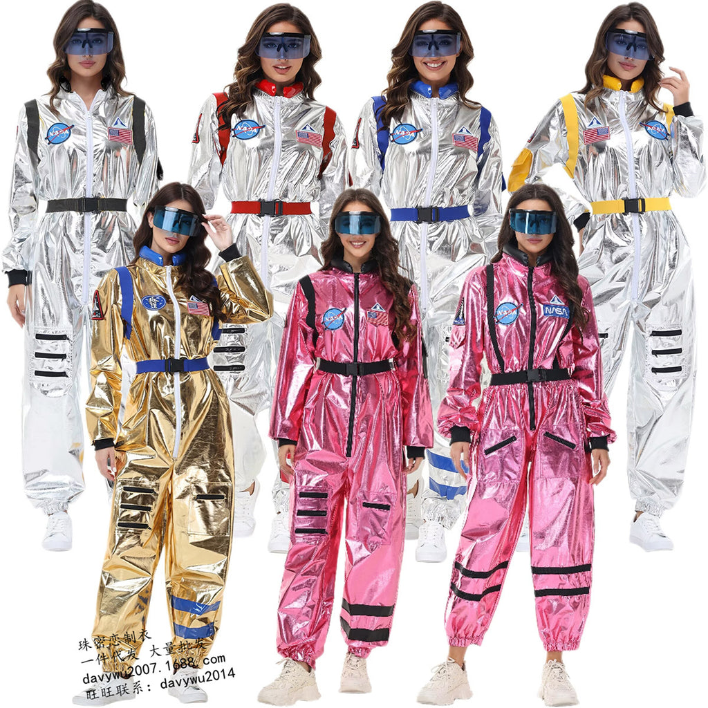 Halloween Women Astronaut Space Suit Cosplay Pilot Jumpsuit Party Sets
