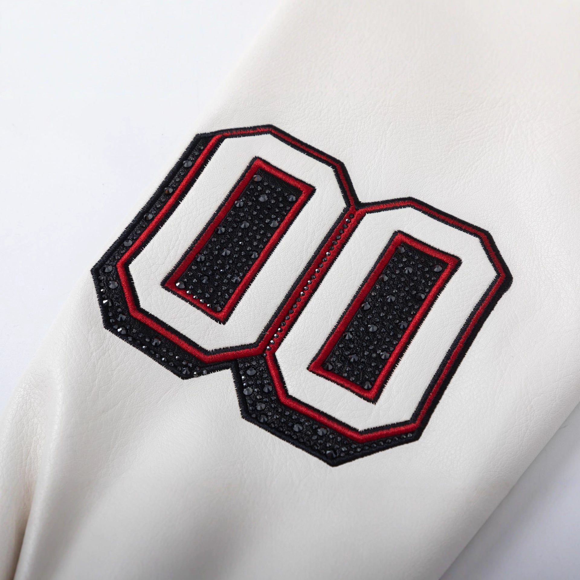 Off White Mobile Letter Embroidery Varsity Baseball Jacket Unisex