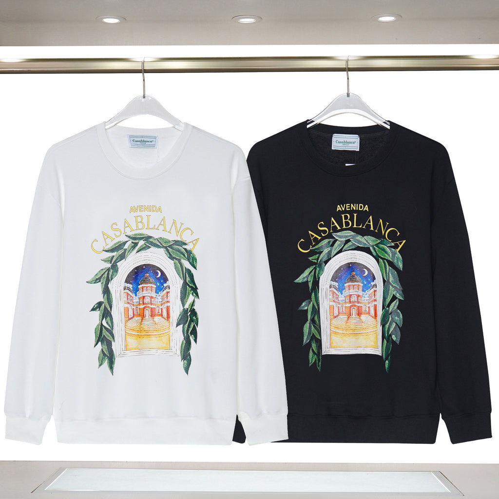 Casablanca Tennis Club Graphic Crewneck Sweatshirt Men Casual Pullover