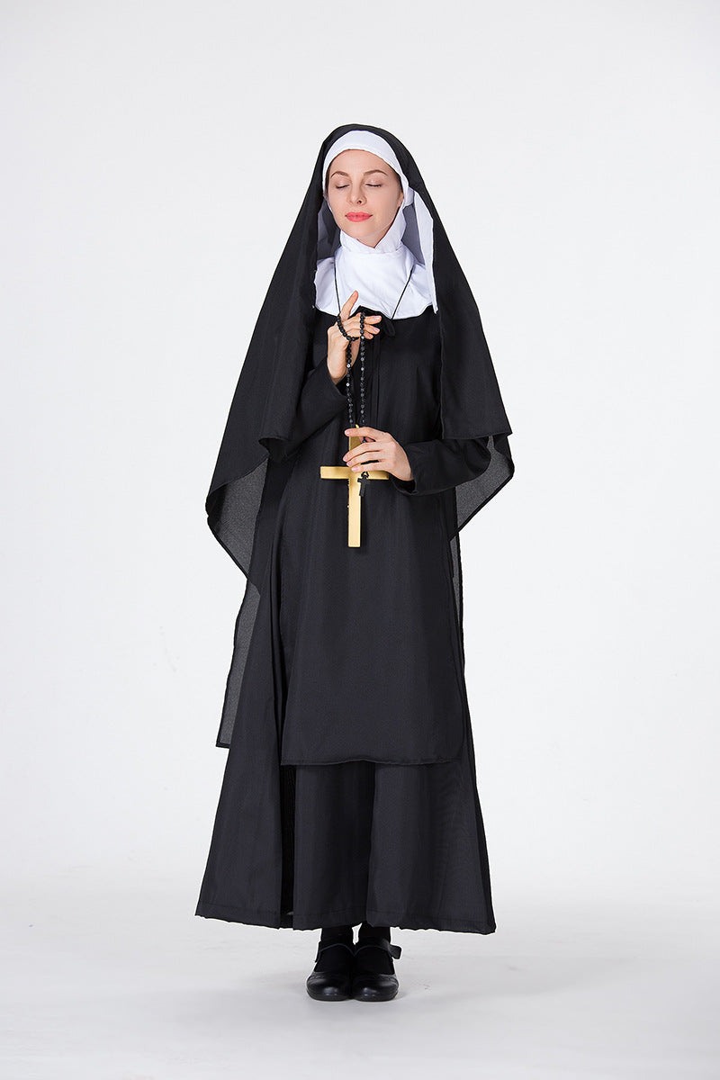 Halloween Men & Women Priest Nun Cosplay Easter Carnival Party Sets