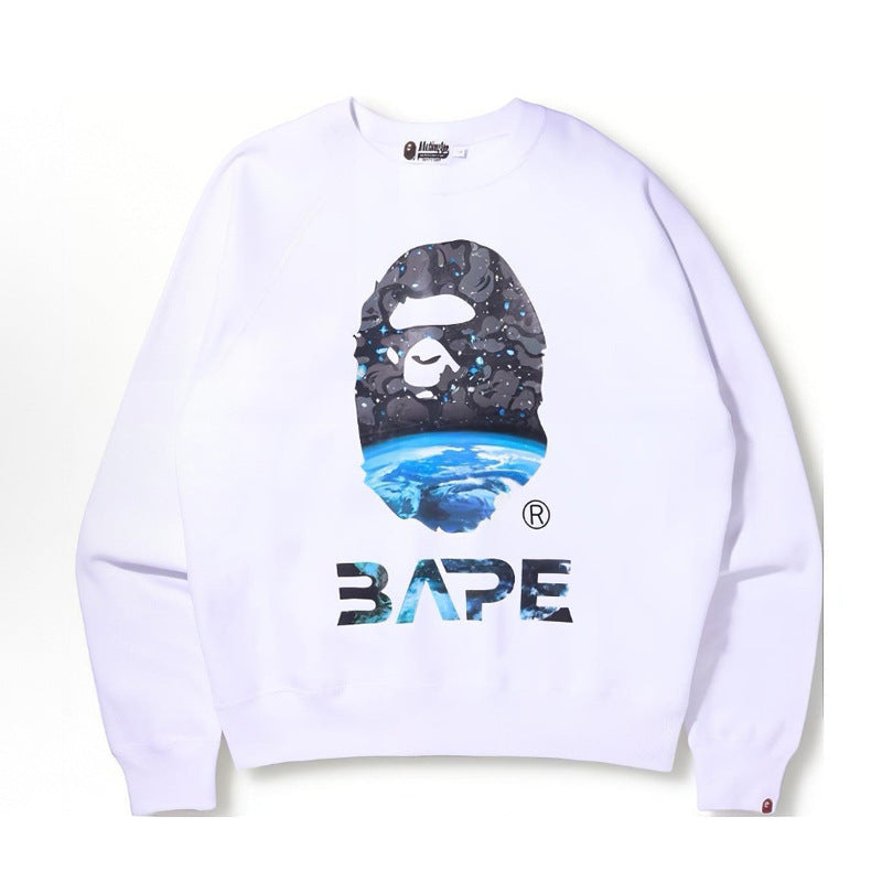 Bape Camo Ape Head Graphic Washed Oversized Crewneck Streetwear