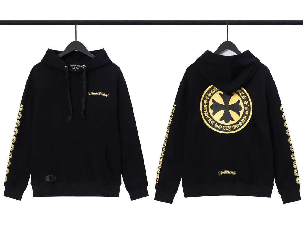 Chrome Hearts Horseshoe Cross Hoodie Goth Streetwear Graphic Pullover