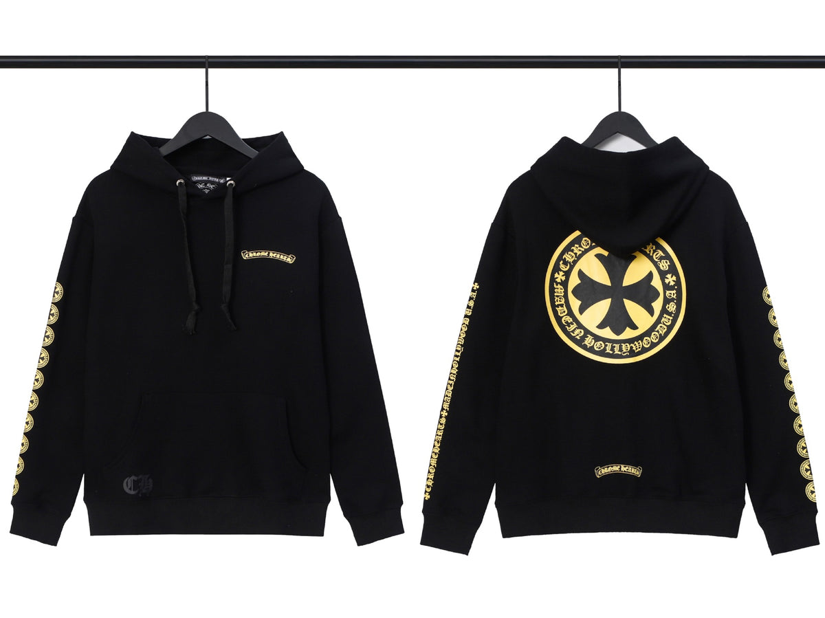 Chrome Hearts Horseshoe Cross Hoodie Goth Streetwear Graphic Pullover