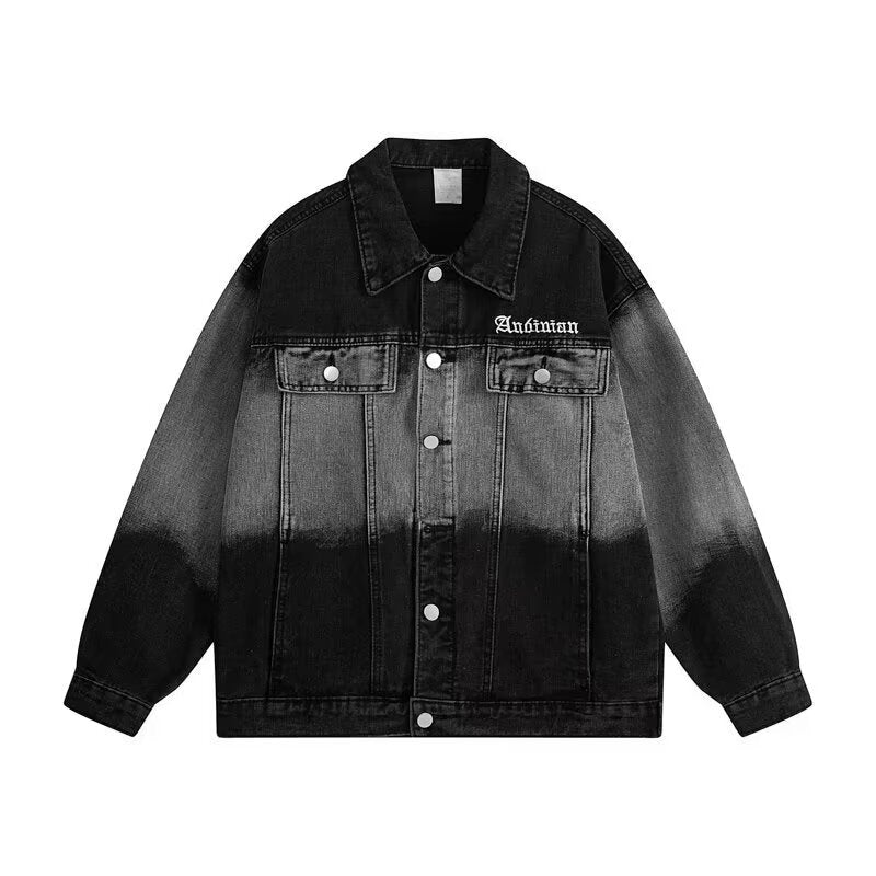 Y2K Vintage Washed Spliced Denim Zip‑Up Jacket Streetwear Unisex