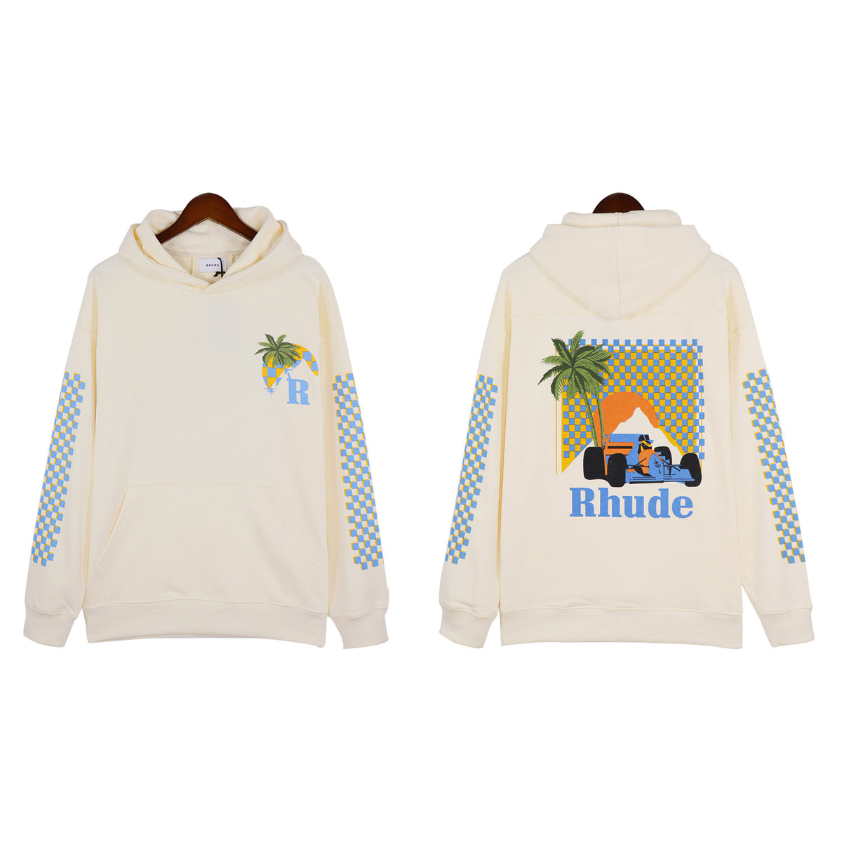 Rhude Cartoon Letter Hoodie Streetwear Cotton Pullover Sweatshirt