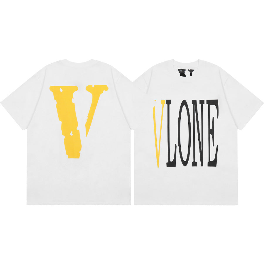 Vlone Big V Letter Graphic Short Sleeve Tee Streetwear Unisex