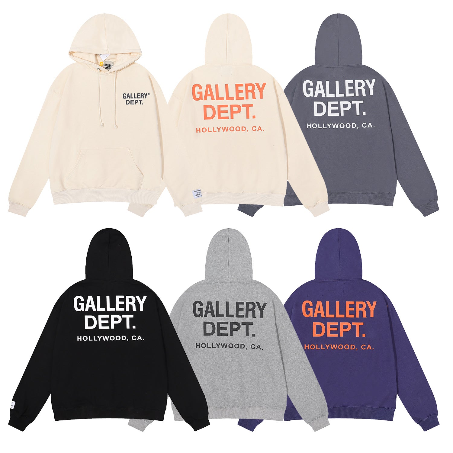 Gallery Dept Hollywood Letter Graphic Print Hoodie Streetwear Unisex