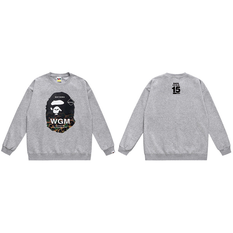 BAPE Ape Head Crewneck Sweatshirt Multi Print Streetwear Pullover