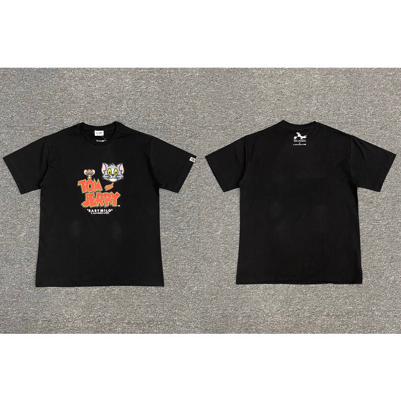 BAPE Ape Shark Graphic Print Loose Unisex Heavyweight Cotton T-Shirt