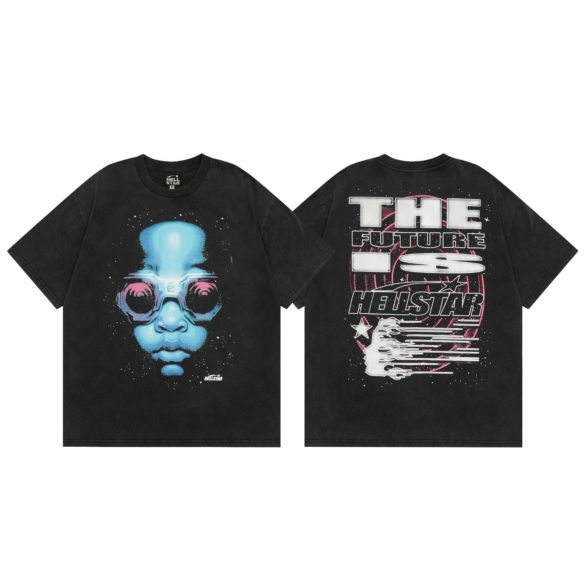 Hellstar Multi‑Graphic Print Crew Neck Short Sleeve Tee Unisex