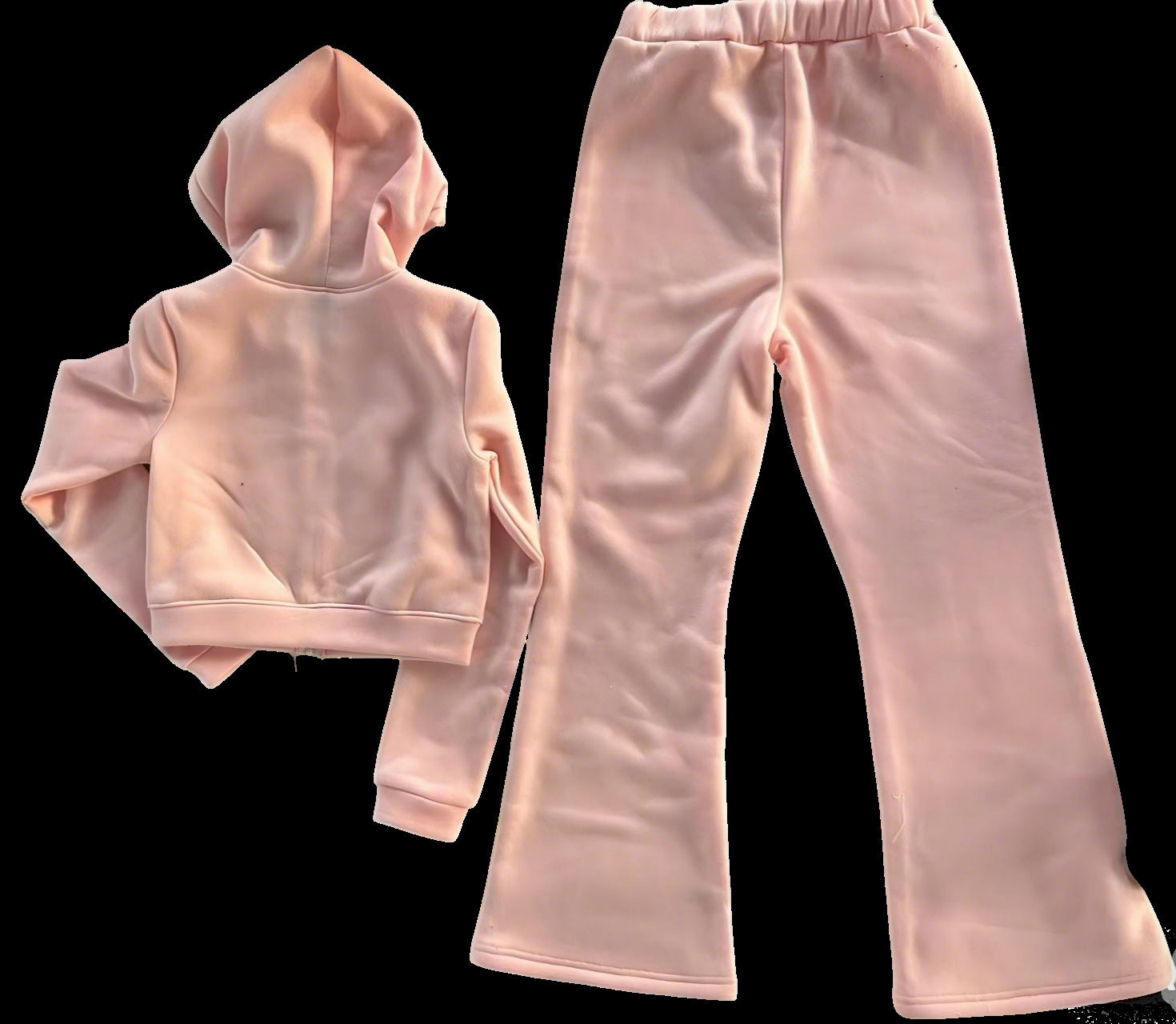 Y2K True Religion Horseshoe Logo Zip Crop Hoodie Flare Pant 2 Piece Set