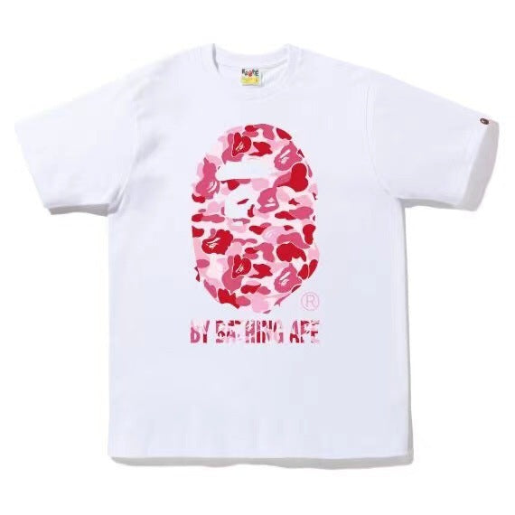 BAPE Classic Camo Ape Head Letter Print Loose Unisex Casual T-Shirt